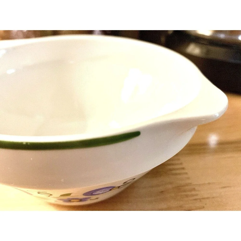 Vintage Lubiana Poland Handled Cream Soup Bowls Kashubian Floral Set Of 4